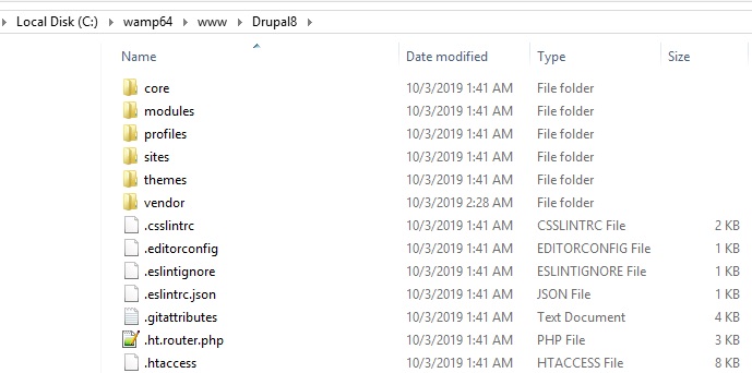 Thư mục Drupal 8