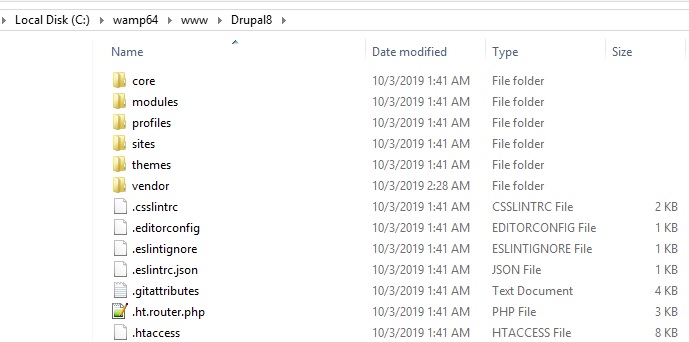 Thư mục Drupal 8