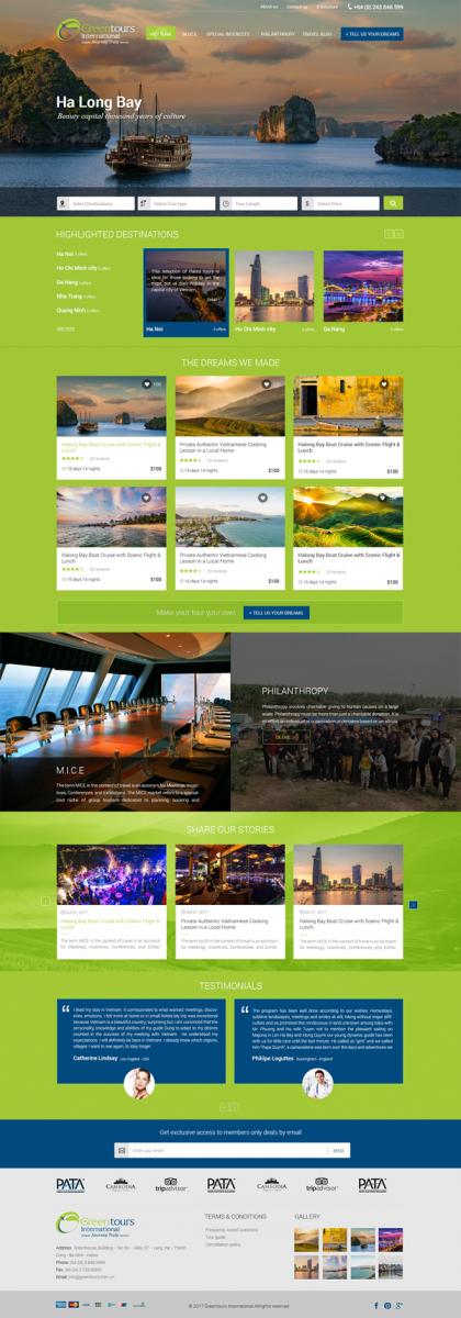 Thiết kế website du lịch, nhà hàng khách sạn